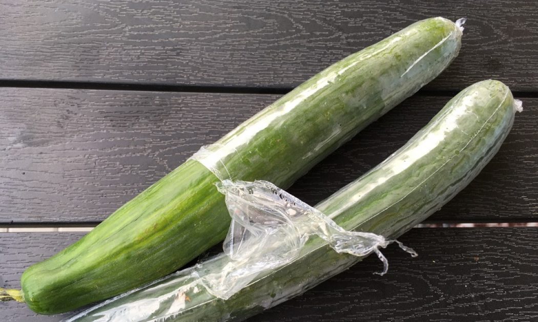 Cucumbers wrapped in plastic…pros and cons