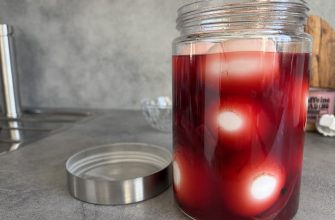 Pickled eggs in beetroot brine