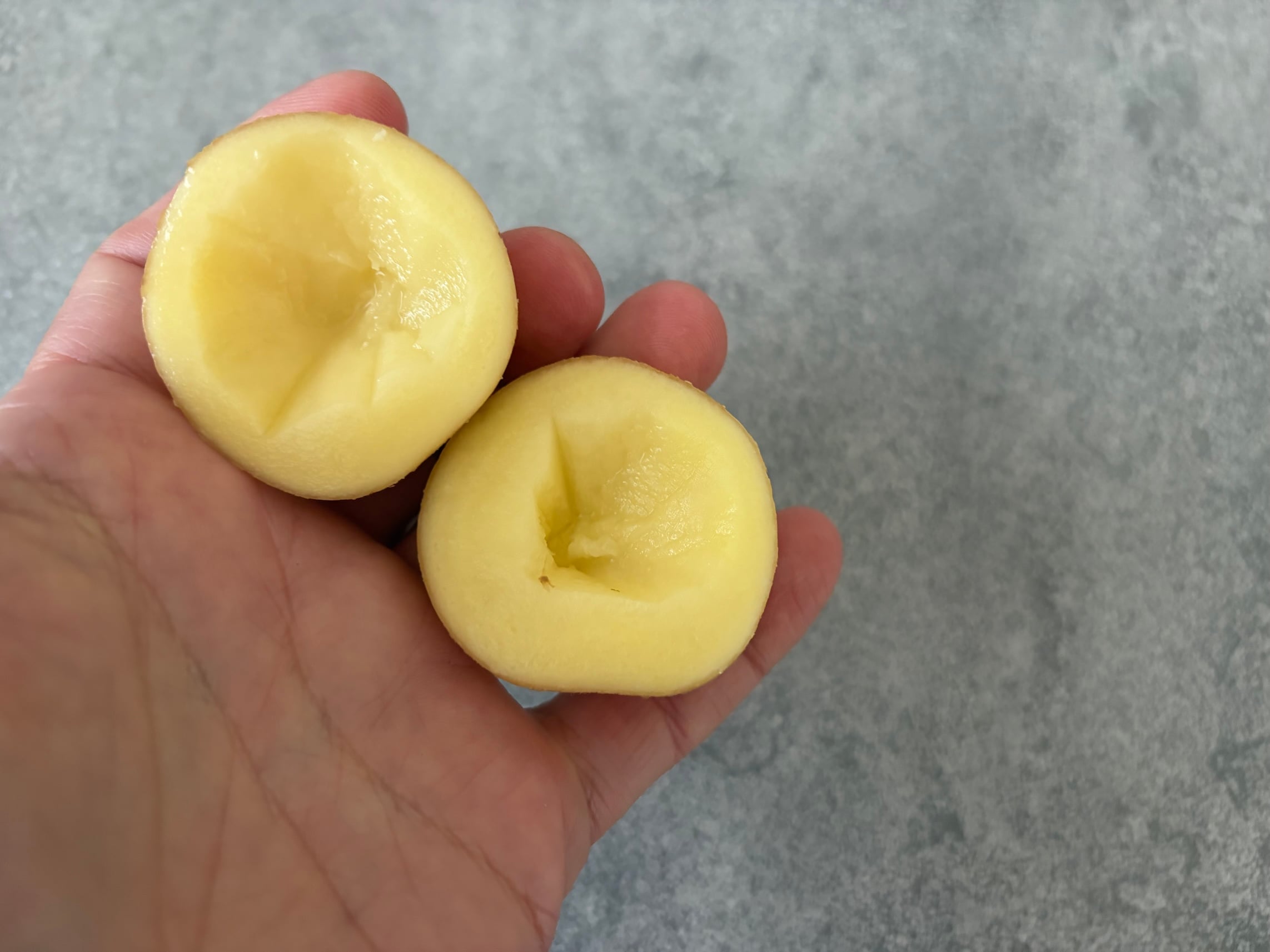 Halved potato